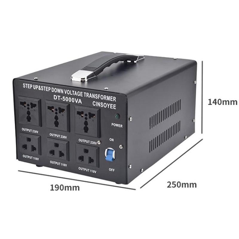 DT-5000VA Toroidal Power Transformer Portable Household Power Converter US Plug