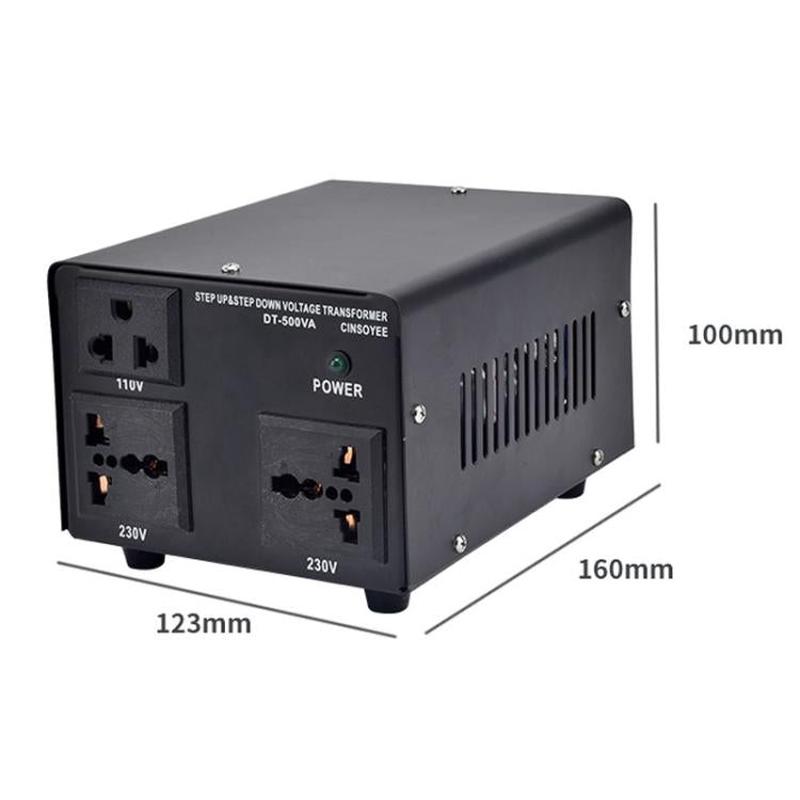 DT-500VA Toroidal Power Transformer Portable Household Power Converter US Plug