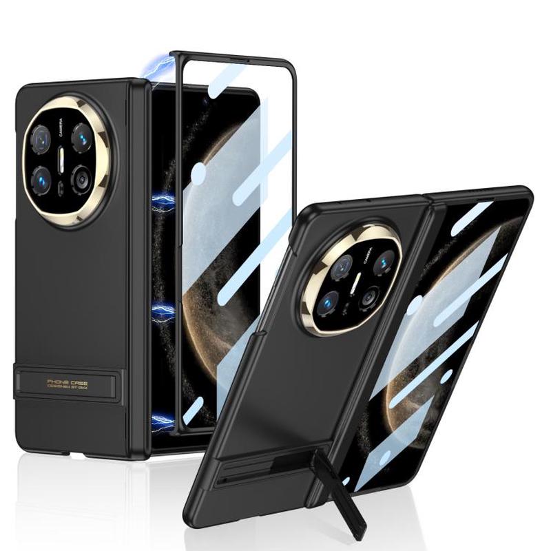 For Huawei Mate X6 GKK Integrated Magnetic Triumph Ultra-thin Phone Case with Holder(Black)