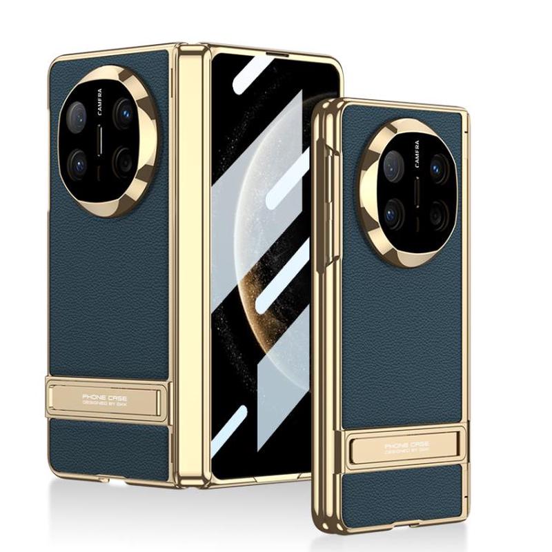 For Huawei Mate X6 GKK Integrated Triumph Phantom Magnetic Leather Phone Case with Holder(Deep Sea Blue)