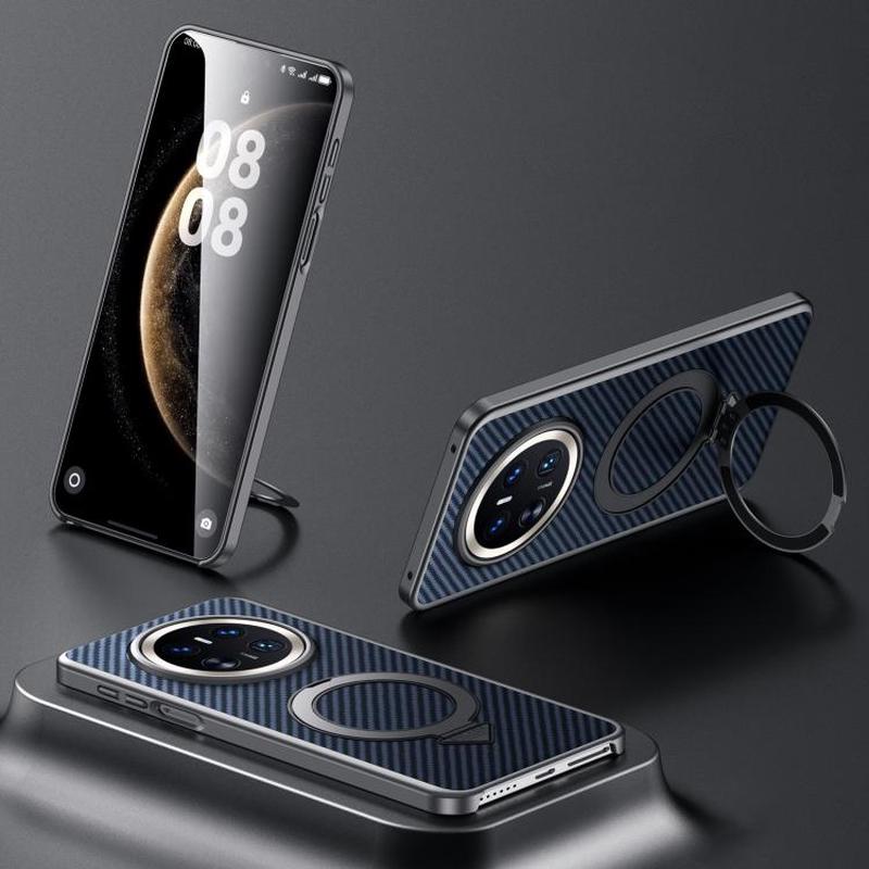 For Huawei Mate 70 SULADA Kevlar Texture MagSafe Magnetic Holder Phone Case(Blue)