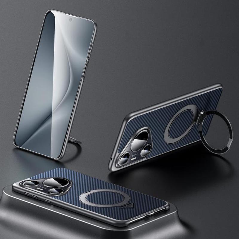 For Huawei Pura 70 SULADA Kevlar Texture MagSafe Magnetic Holder Phone Case(Blue)