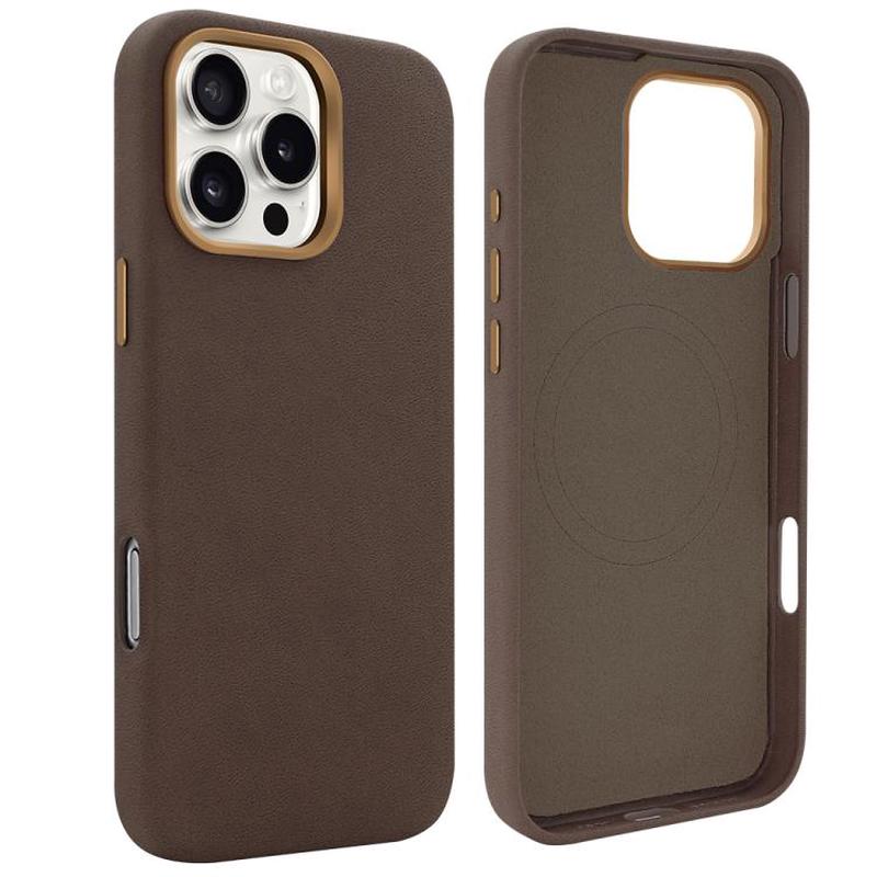 For iPhone 15 Pro VIETAO Suede MagSafe PU Leather Phone Case(Coffee Brown)