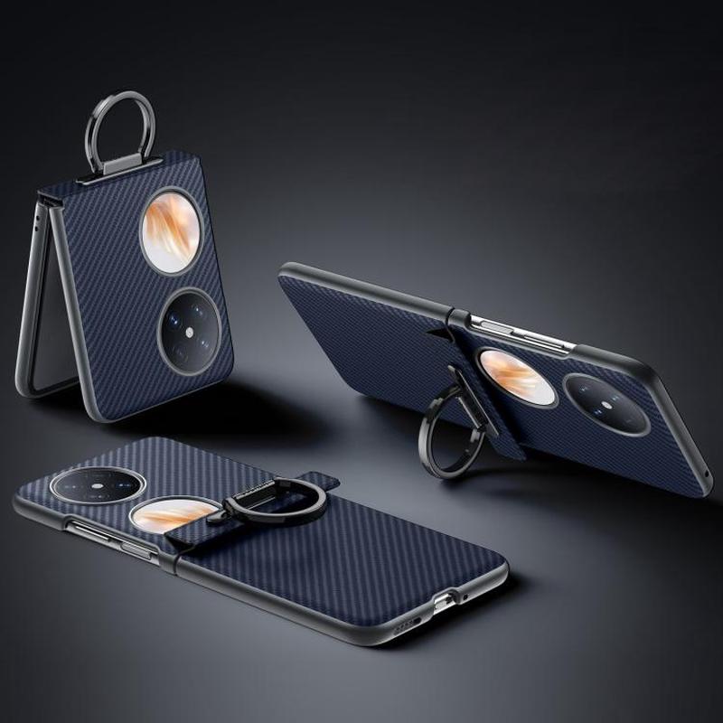 For Huawei Pocket 2 SULADA 600D Kevlar Texture PC Shockproof Phone Case with Rng Holder(Blue)