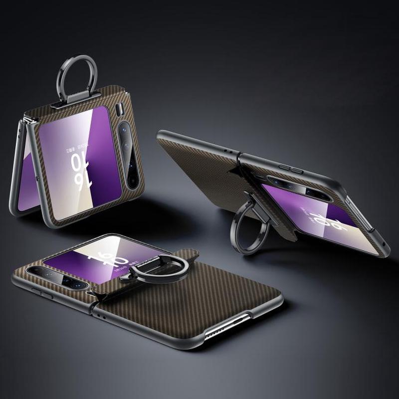 For Huawei Pura X SULADA 600D Kevlar Texture PC Shockproof Phone Case with Rng Holder(Brown)