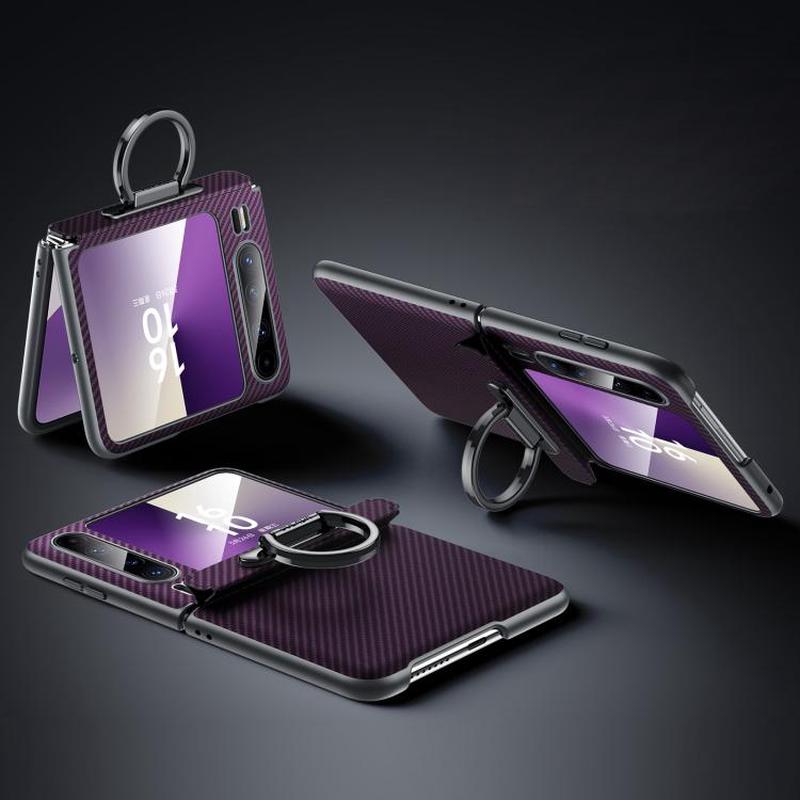 For Huawei Pura X SULADA 600D Kevlar Texture PC Shockproof Phone Case with Rng Holder(Purple)