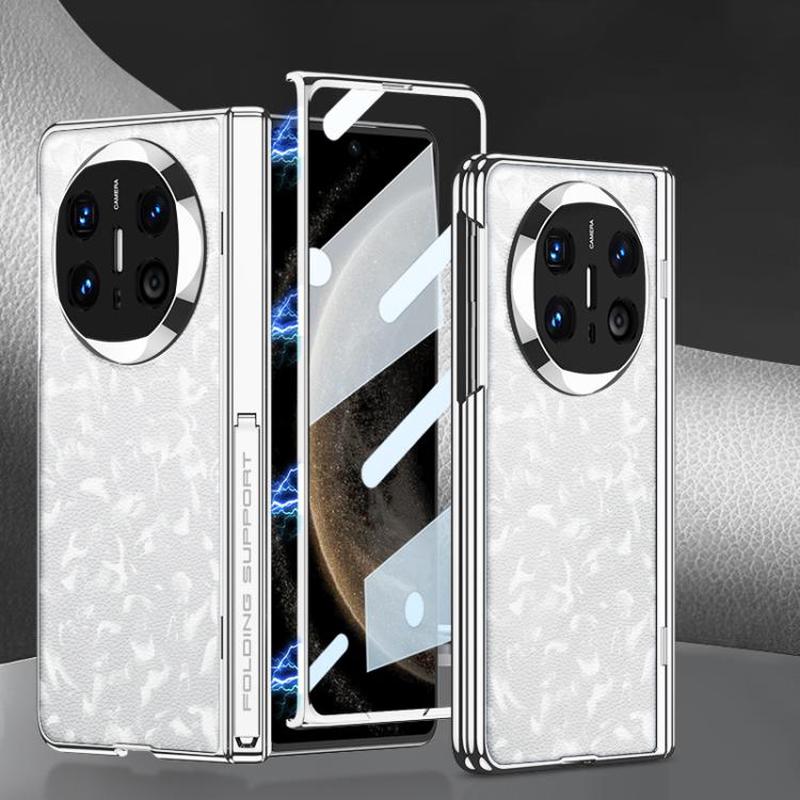 For Huawei Mate X6 GKK Integrated Magnetic Fold Hinge Phantom Leather Nebula Phone Case(White)