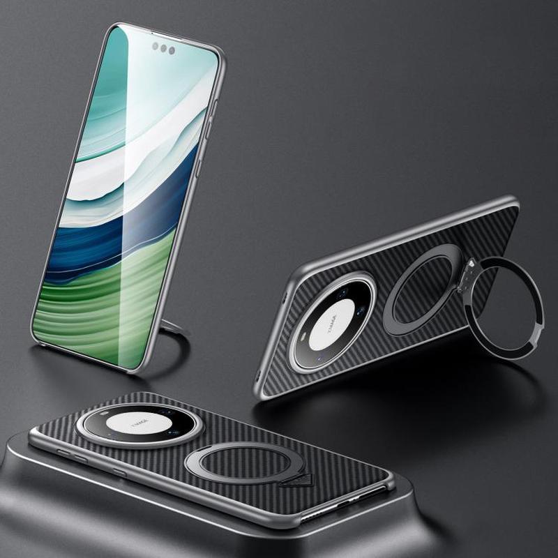 For Huawei Mate 60 Pro / Mate 60 Pro+ SULADA Kevlar Texture MagSafe Magnetic Holder Phone Case(Black)