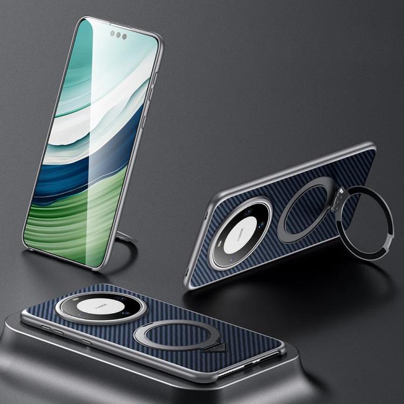 For Huawei Mate 60 Pro / Mate 60 Pro+ SULADA Kevlar Texture MagSafe Magnetic Holder Phone Case(Blue)
