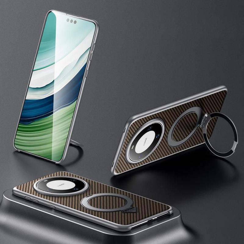 For Huawei Mate 60 Pro / Mate 60 Pro+ SULADA Kevlar Texture MagSafe Magnetic Holder Phone Case(Brown)