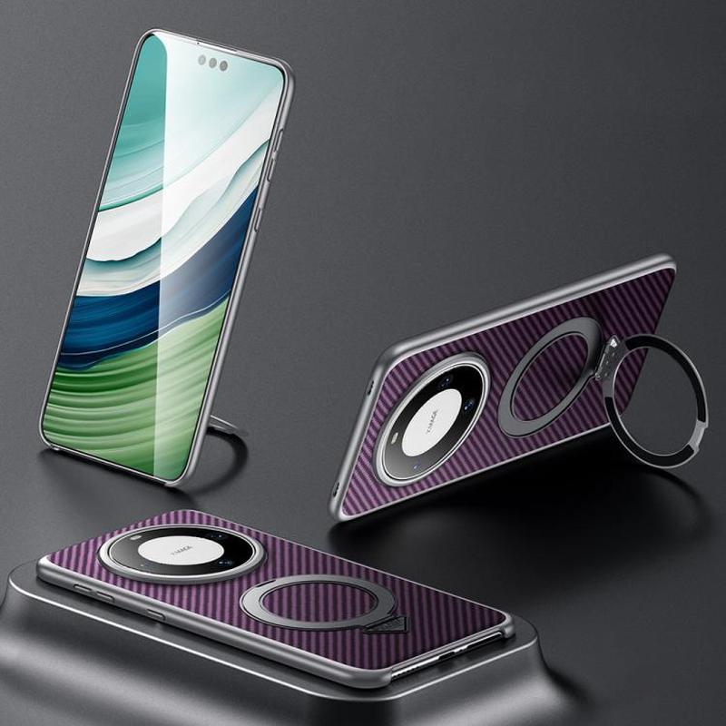For Huawei Mate 60 Pro / Mate 60 Pro+ SULADA Kevlar Texture MagSafe Magnetic Holder Phone Case(Purple)