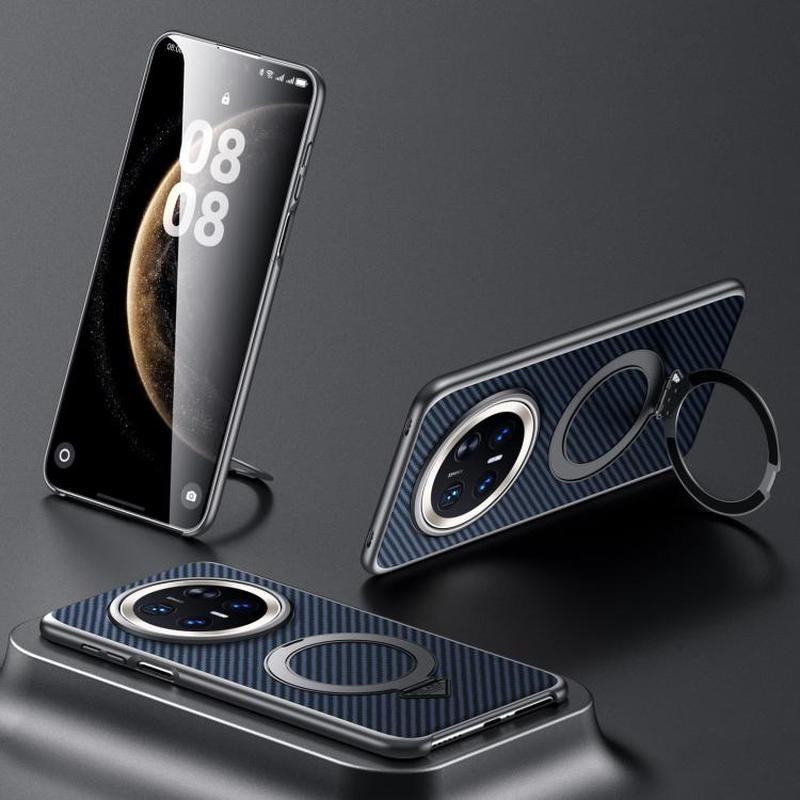 For Huawei Mate 70 Pro / Mate 70 Pro+ SULADA Kevlar Texture MagSafe Magnetic Holder Phone Case(Blue)