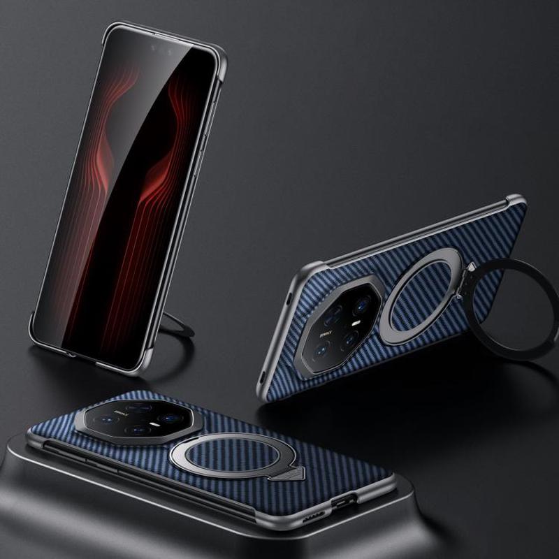 For Huawei Mate 70 RS Ultimate SULADA Kevlar Texture MagSafe Magnetic Holder Phone Case(Blue)