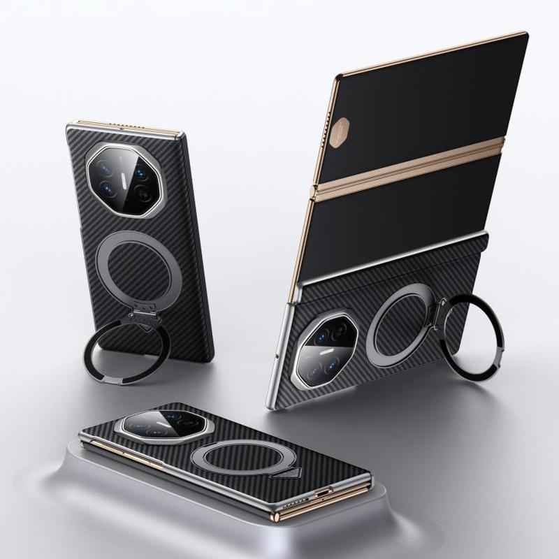 For Huawei Mate XT Ultimate Design SULADA Kevlar Texture MagSafe Magnetic Holder Phone Case(Black)