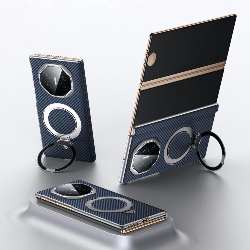 For Huawei Mate XT Ultimate Design SULADA Kevlar Texture MagSafe Magnetic Holder Phone Case(Blue)