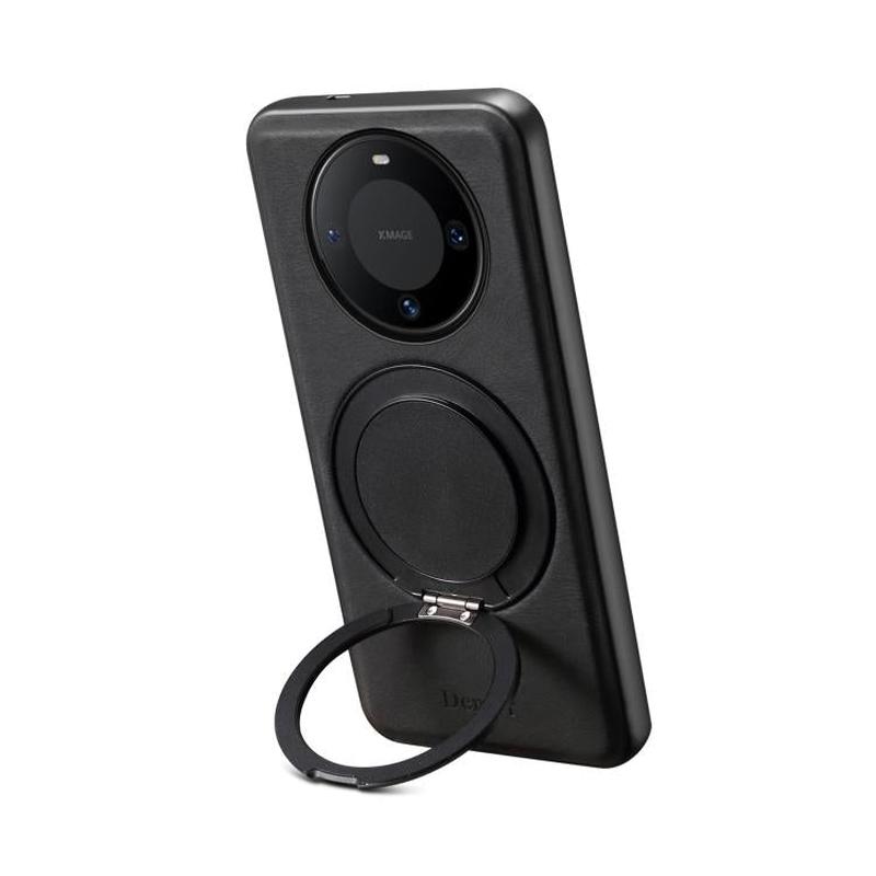 For Huawei Mate 60 Denior A14 Skin Feel Rotating Holder MagSafe Phone Case(Black)