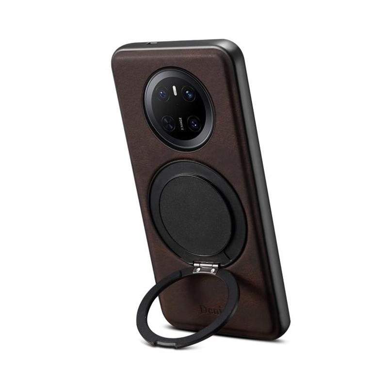 For Huawei Mate 70 Denior A14 Skin Feel Rotating Holder MagSafe Phone Case(Brown)
