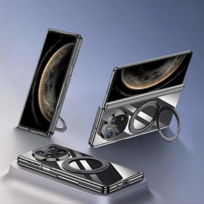 For Huawei Mate X6 GKK Phantom Magnetic Full Coverage TPU Phone Case with Rotating Stand(Black)