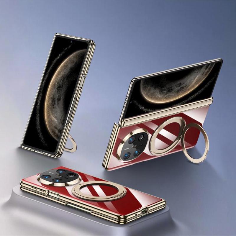 For Huawei Mate X6 GKK Phantom Magnetic Full Coverage TPU Phone Case with Rotating Stand(Champagne Gold)