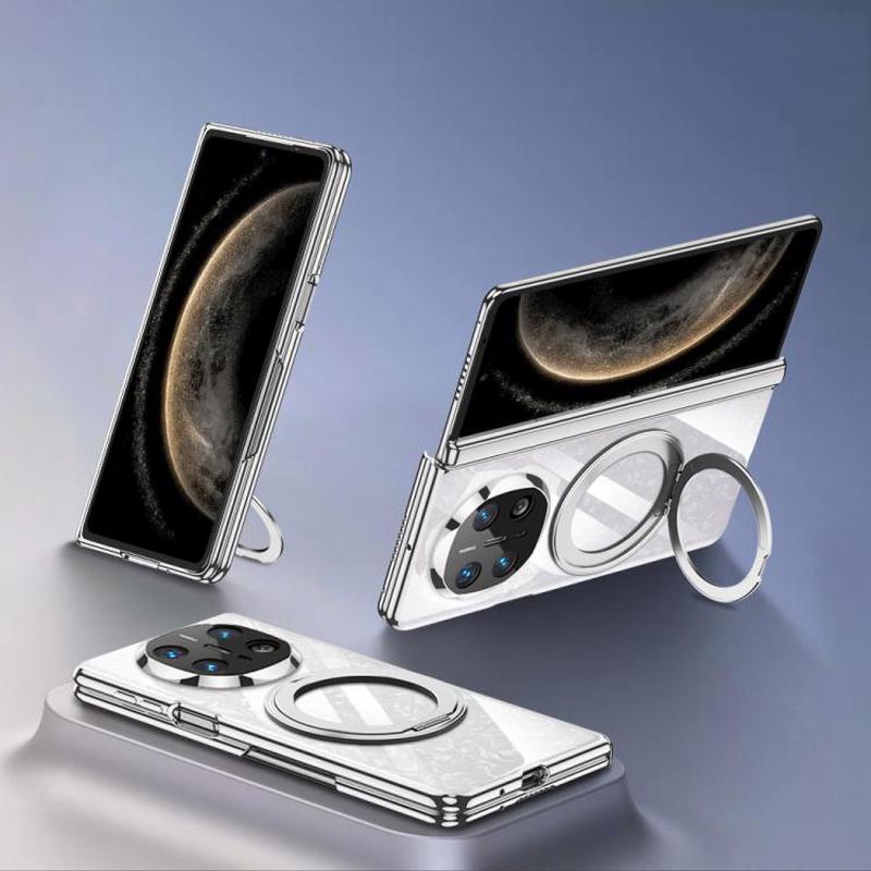 For Huawei Mate X6 GKK Phantom Magnetic Full Coverage TPU Phone Case with Rotating Stand(Silver)