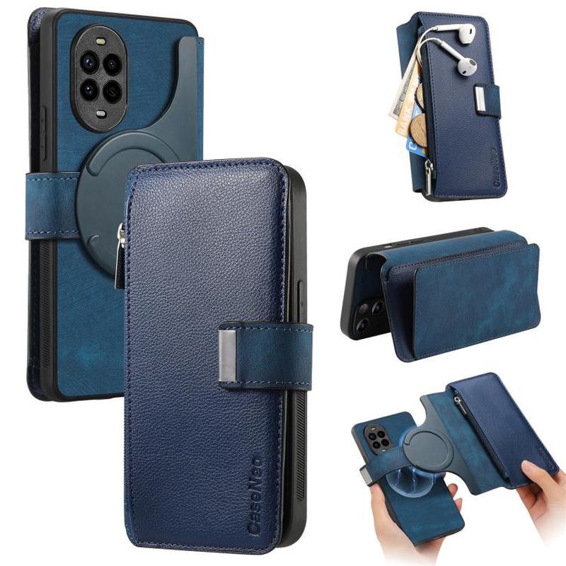 For Huawei nova 13 Pro CaseNeo MagSafe RFID Anti-theft Zipper Wallet Retro Leather Phone Case(Blue)