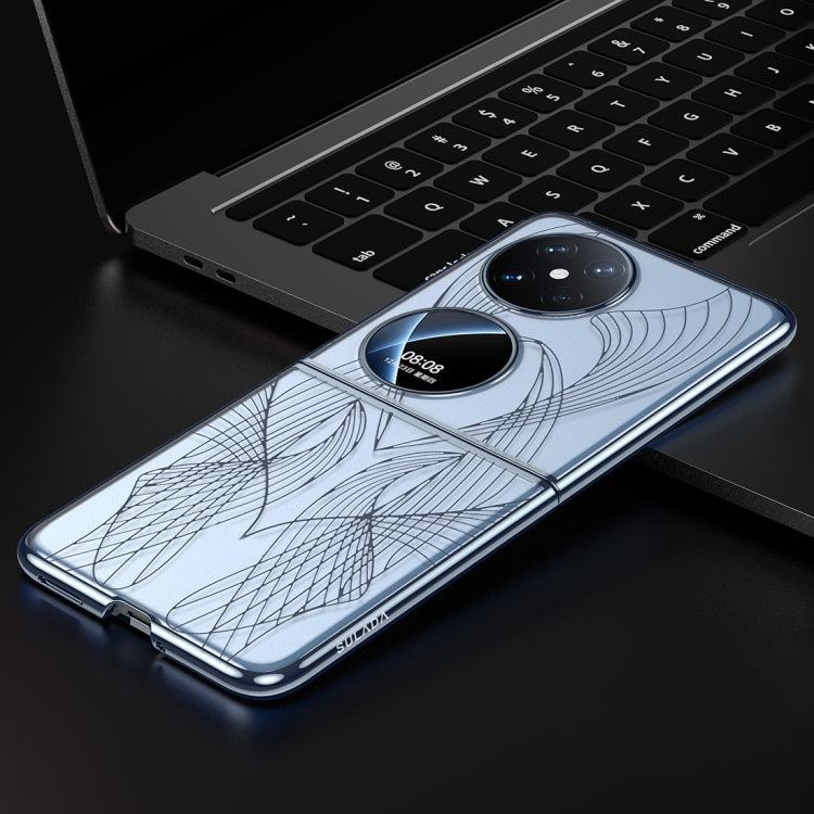 For Huawei Pocket 2 SULADA Electroplated Laser Engraving Texture PC Phone Case(Blue)
