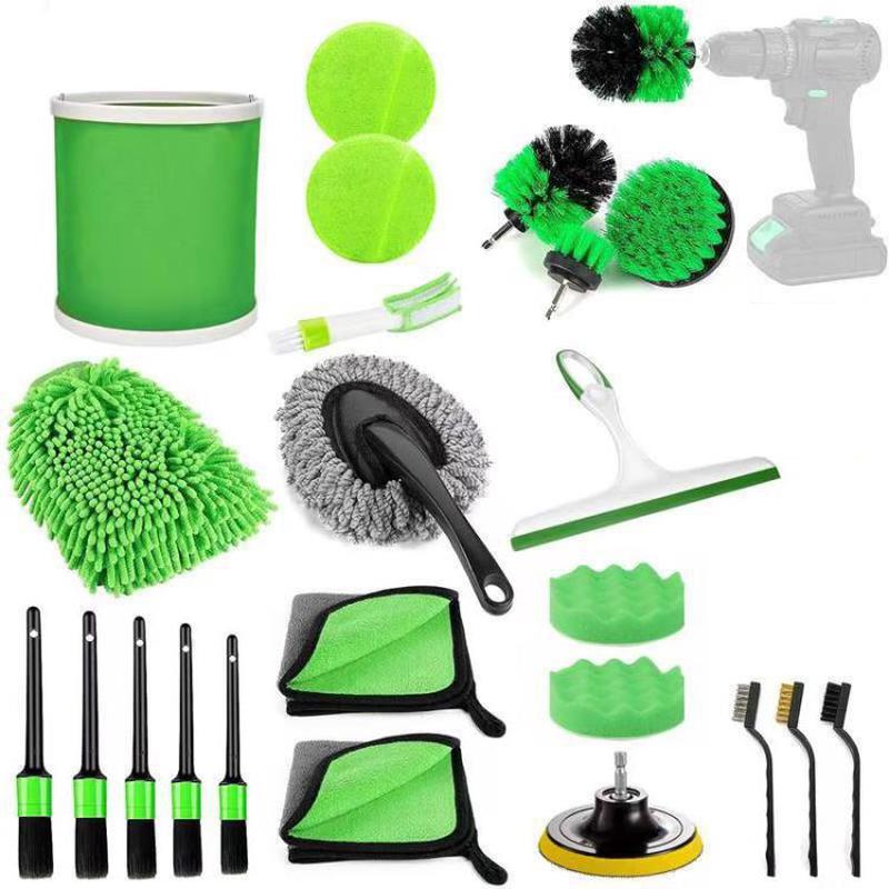 23pcs Car Cleaning Brush Air Vent Brush Drill Brush Set Car Washing Tools S