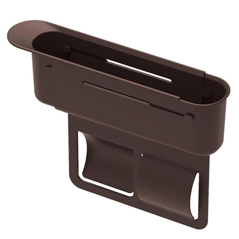 Car Seat Retractable Storage Box Multi-Functional Storage Box In-Car Storage Box(Brown)