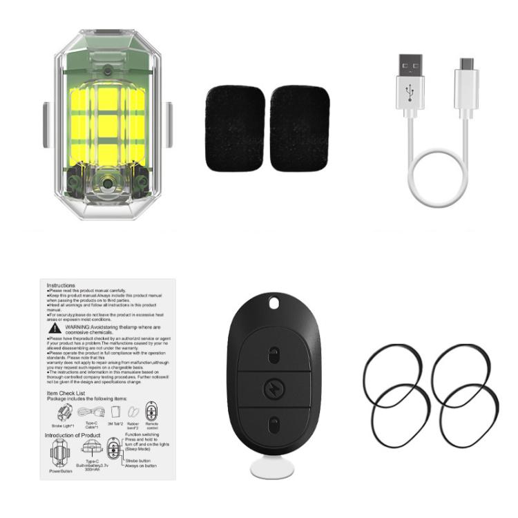 M3 Motorcycle Bicycle Drone Strobe Light Waterproof Wireless Remote Control Anti-Tailgating Light, Spec: 1 Light + Remote Control