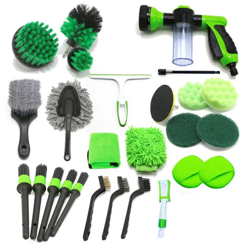 26pcs Car Cleaning Brush Air Vent Brush Drill Brush Set Car Washing Tools S