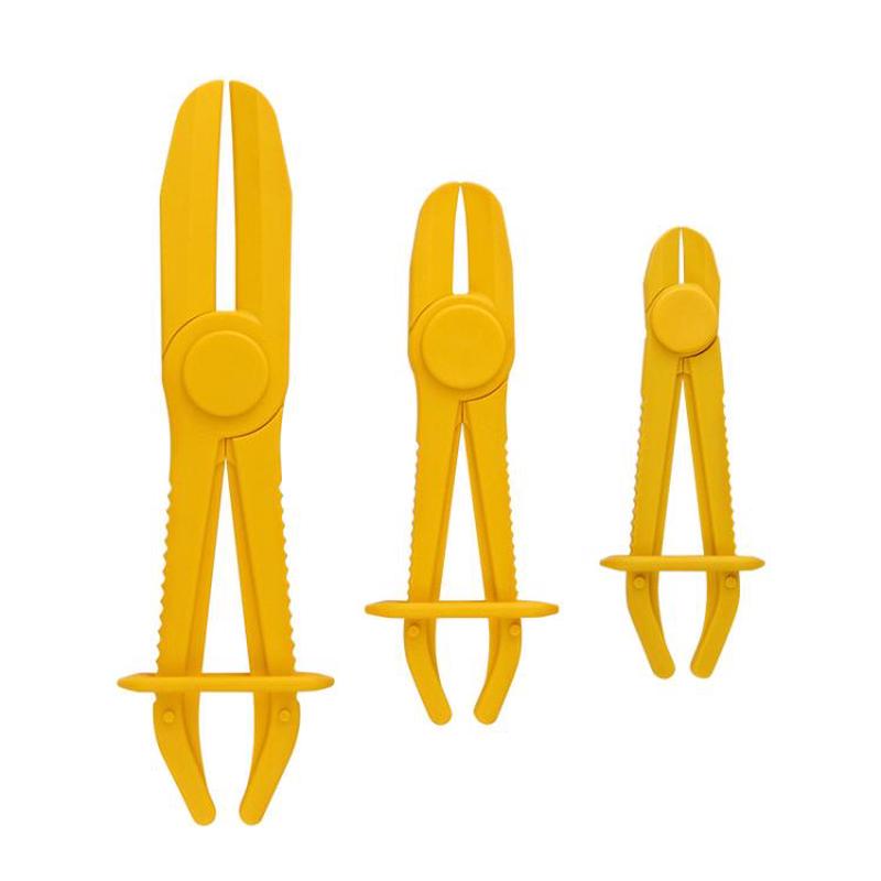 3pcs /Set Auto Repair Plastic Fuel Pipe Cutoff Pliers, Color: Yellow Straight