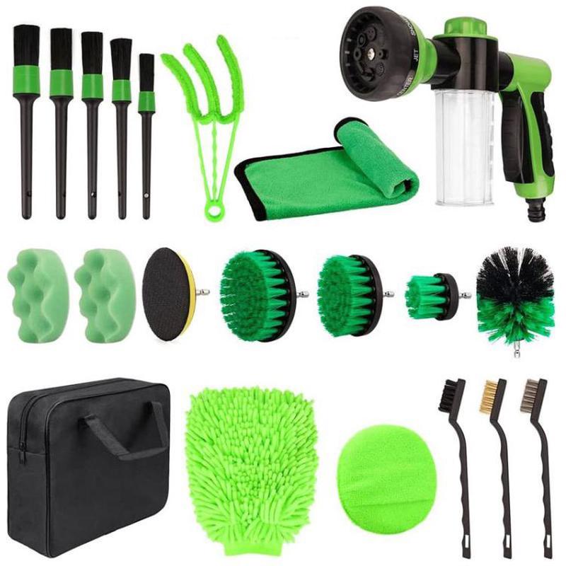 21pcs Car Cleaning Brush Air Vent Brush Drill Brush Set Car Washing Tools S