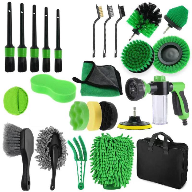25pcs Car Cleaning Brush Air Vent Brush Drill Brush Set Car Washing Tools S