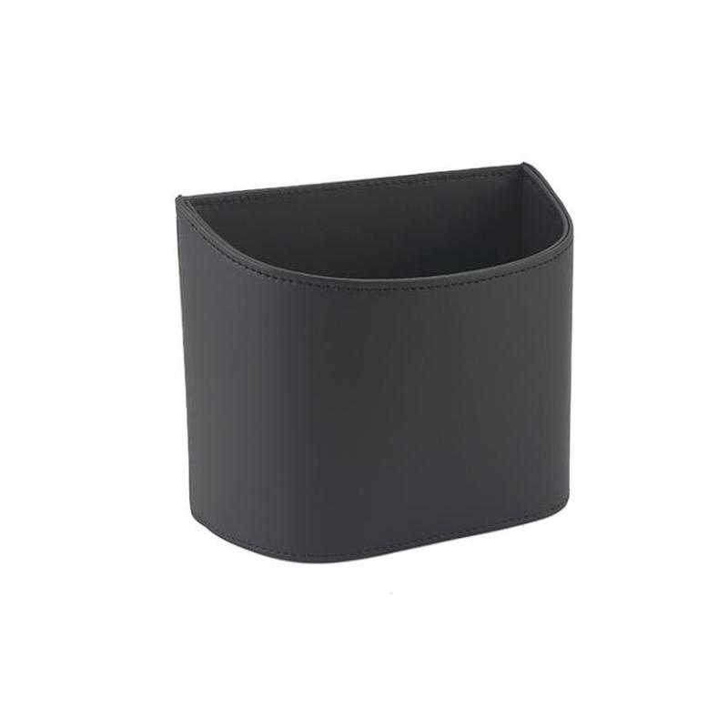 Hanging Leather Car Trash Can Multifunctional Storage Box(Black)