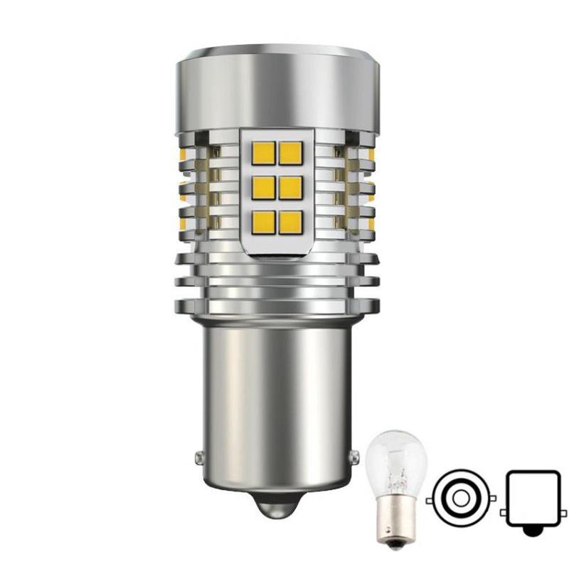 25W Automotive LED Anti-Flicker Decoded Turn Signal Light With Fan, Specification: 1156 180 Degree(White Light)