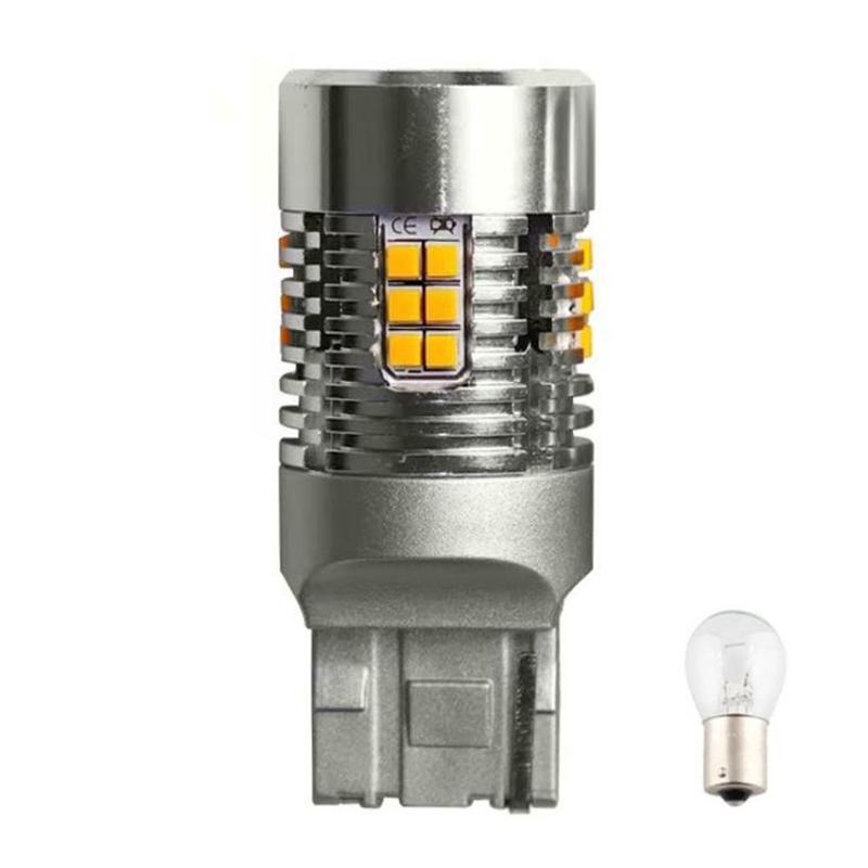 25W Automotive LED Anti-Flicker Decoded Turn Signal Light With Fan, Specification: T20 / 7440(White Light)