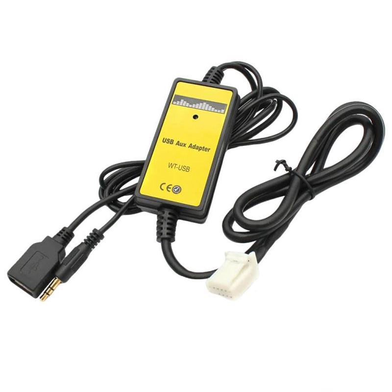 Car Audio 6+6Pin USB AUX Digital Input Adapter CD Changer for Toyota