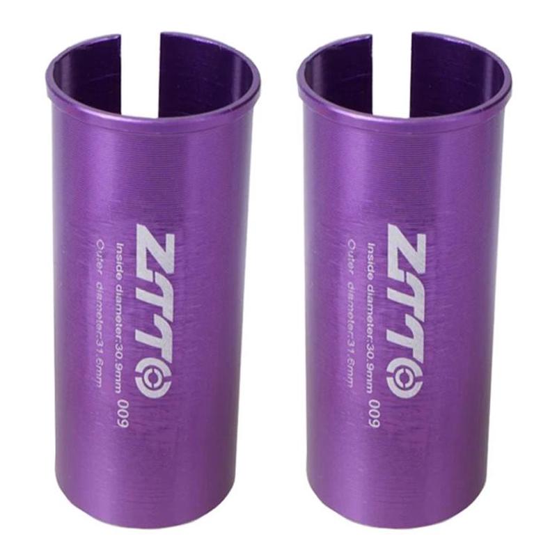 30.9-31.6mm 009 2pcs ZTTO Bicycle Seat Post Conversion Sleeve Reducer Cover(Purple)