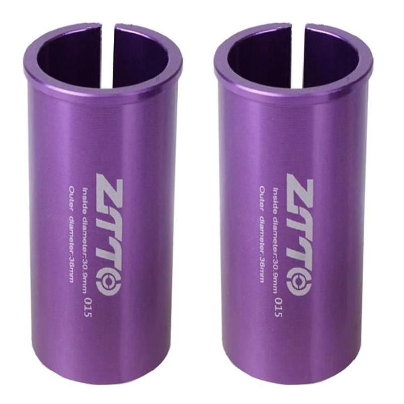 30.9-36mm 015 2pcs ZTTO Bicycle Seat Post Conversion Sleeve Reducer Cover(Purple)