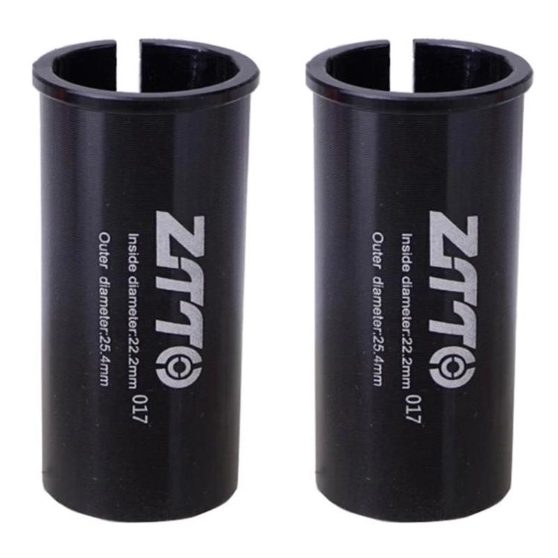 22.2-25.4mm 017 2pcs ZTTO Bicycle Seat Post Conversion Sleeve Reducer Cover(Black)