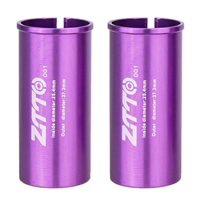25.4-27.2mm 001 2pcs ZTTO Bicycle Seat Post Conversion Sleeve Reducer Cover(Purple)