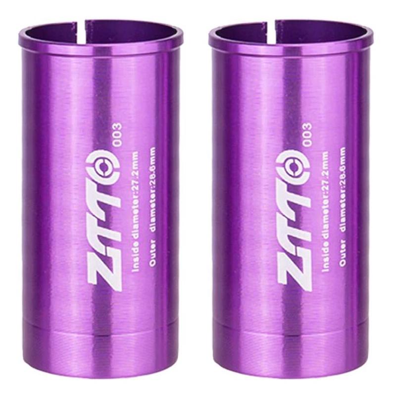 27.2-28.6mm 003 2pcs ZTTO Bicycle Seat Post Conversion Sleeve Reducer Cover(Purple)