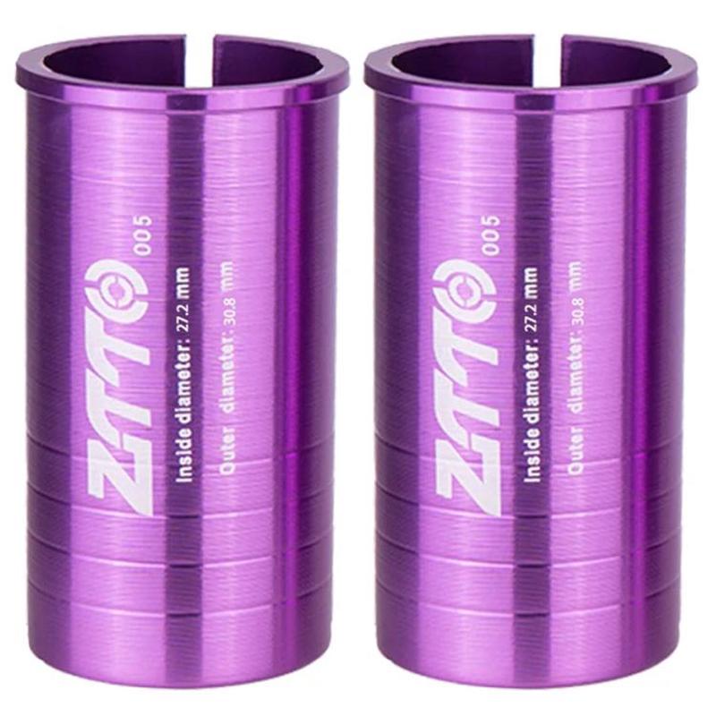 27.2-30.8mm 005 2pcs ZTTO Bicycle Seat Post Conversion Sleeve Reducer Cover(Purple)