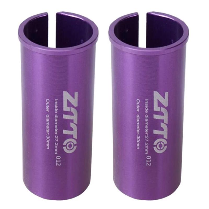 27.2-30mm 012 2pcs ZTTO Bicycle Seat Post Conversion Sleeve Reducer Cover(Purple)