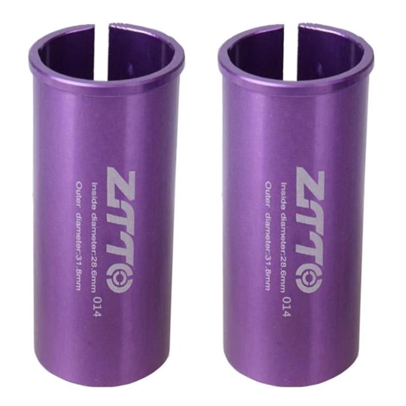 28.6-31.8mm 014 2pcs ZTTO Bicycle Seat Post Conversion Sleeve Reducer Cover(Purple)