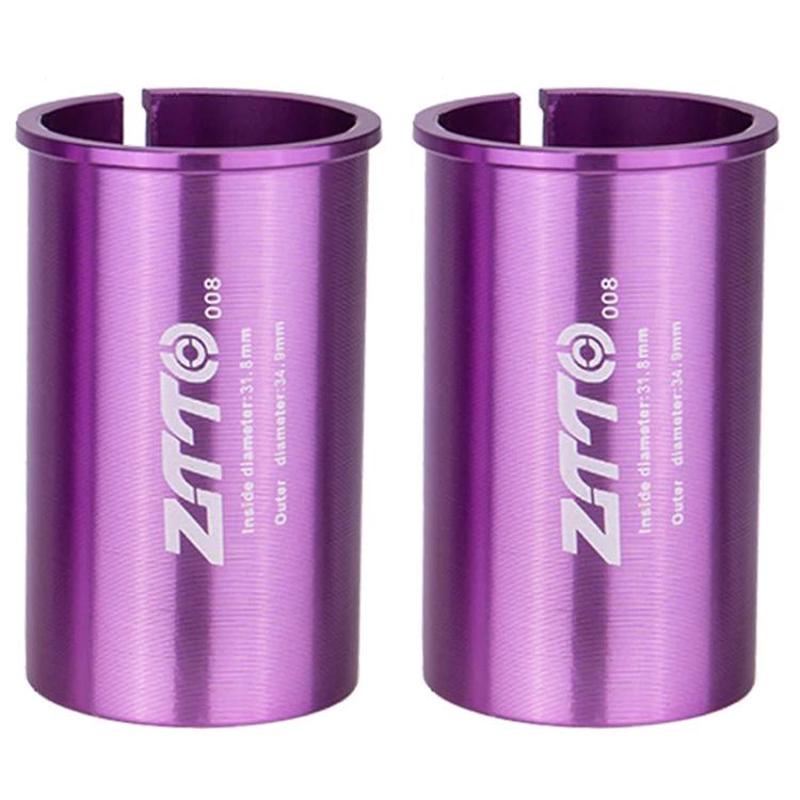 31.8-34.9mm 008 2pcs ZTTO Bicycle Seat Post Conversion Sleeve Reducer Cover(Purple)