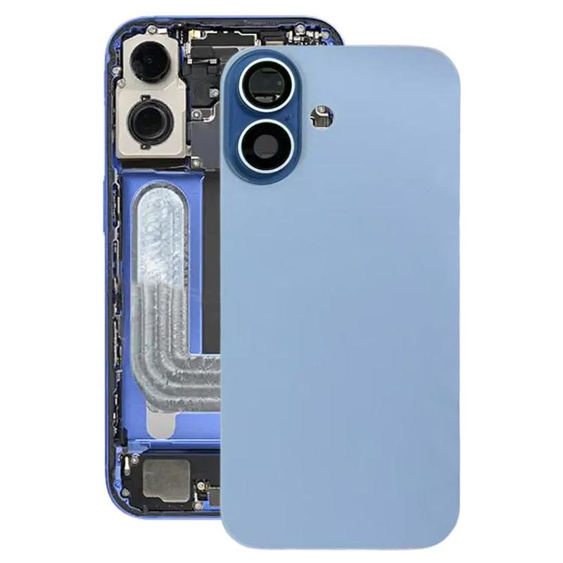 For iPhone 17 Glass Battery Back Cover with Camera Lens Cover(Blue)