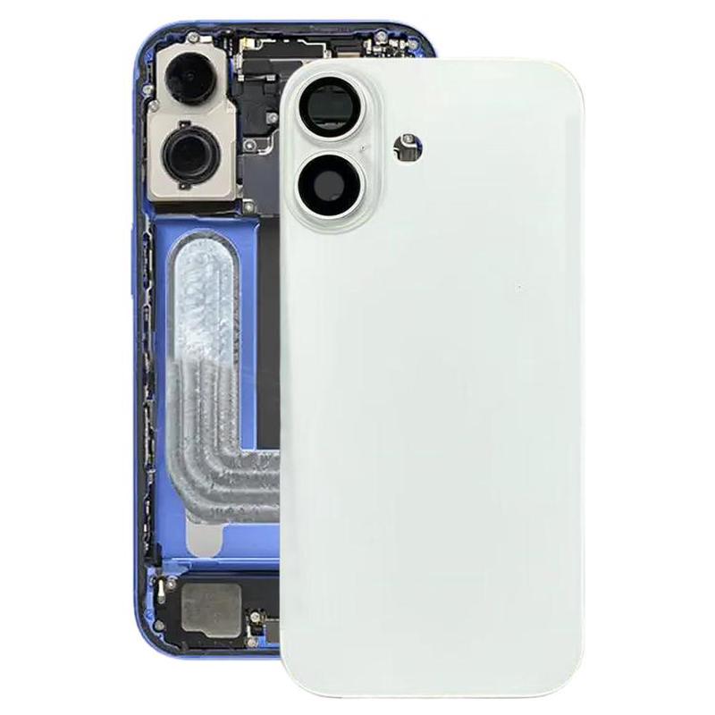 For iPhone 17 Glass Battery Back Cover with Camera Lens Cover(White)