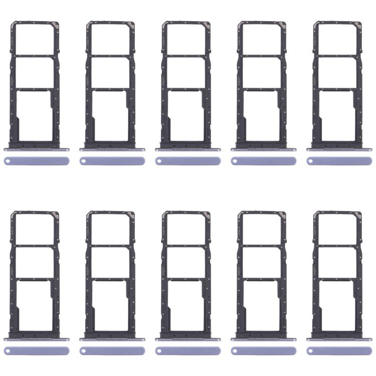 For Samsung Galaxy A07 4G SM-A075F Original 10pcs SIM Card Tray + SIM Card Tray + Micro SD Card Tray (Blue)