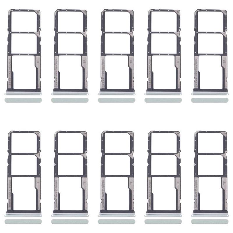 For Xiaomi Redmi 13C 5G 10pcs SIM Card Tray + SIM Card Tray + Micro SD Card Tray (Green)
